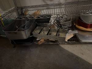 Lot of Assorted Bakeware Roasting Pan Racks Glass Dish & Cake Pans