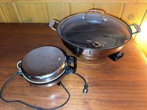 Cuisinart Electric Skillet & Heart Waffle Maker Small Appliance Lot