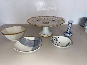 Lot of Assorted Porcelain Bowls Compote Stand & Bud Vase Decor