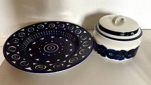 Arabia Finland Valencia Serving Bowl & Lidded Preserve Pot
