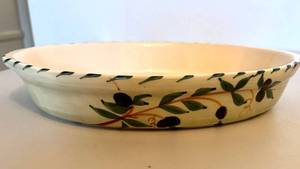 Williams Sonoma Portuguese Pottery Olive Oval Baker Serving Dish