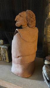 Clay Draped Figure Sculpture - 8 in W X 14 in H