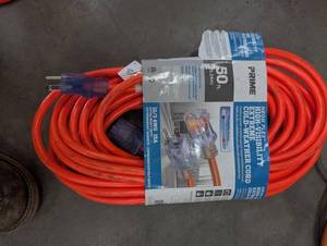 Prime Neon Flex High-Visibility 50 Ft Extension Cord 123 AWG 15A