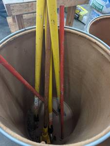 Mixed Long-Handled Tools in Drum