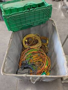 Mixed Lot Heavy-Duty Extension Cords in Tote
