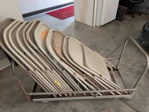 Folding Chairs on Rolling Cart