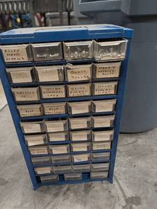 Blue Parts Cabinet Assorted Hardware Mixed Lot