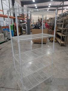 White Wire Shelving Unit 4-Tier