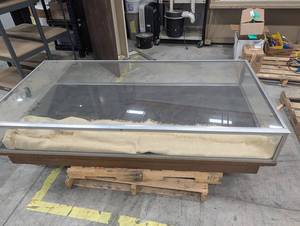 Vintage Glass Display Case With Wood Base 70 X 36 X 16 in