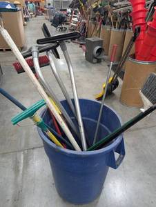 Janitorial Cleaning Tool Mixed Lot in Blue Tote