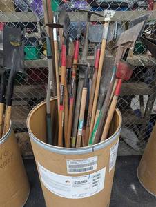 Garden Tool Mixed Lot of Shovels, Hoes & Rakes