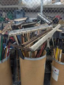 Mixed Lot of Push Brooms and Floor Squeegees