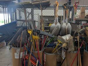 Janitorial Broom, Mop & Squeegee Mixed Lot