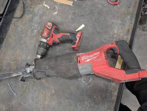 Milwaukee M18 Drill & Super Sawzall (Lot of 2)