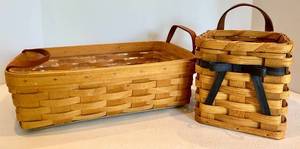 Longaberger Basket Set With Plastic Insert (Lot of 2)