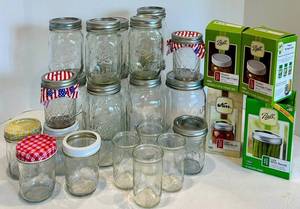 Ball & Kerr Mason Jars With Lids (Lot of 22)