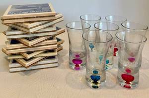 14 Coasters & 7 Shot Glasses Holland America Line Mixed Lot