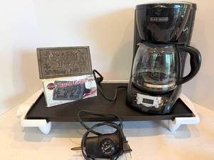 BlackDecker Coffee Maker, Norpro Bacon Press & Rival Electric Griddle Mixed Lot