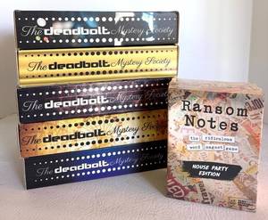 The Deadbolt Mystery Society Game Set & Ransom Notes House Party Edition Mixed Lot