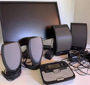Dell Monitor, Harman Kardon & RCA Speakers, RadioShack Weather Radio Mixed Lot