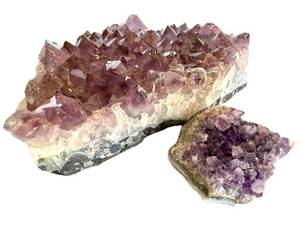 Amethyst Crystal Cluster Pair