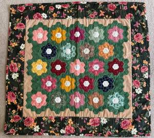 Handmade Floral Hexagon Quilt