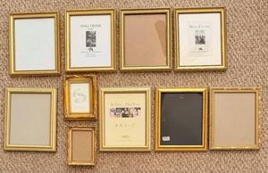 Golden Picture Frames Assortment (Lot of 10)