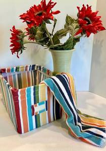 Pottery Barn Towel & Basket Set