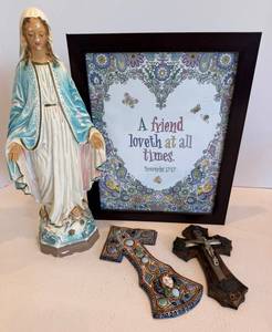 Vintage Madonna Religious Decor Mixed Lot