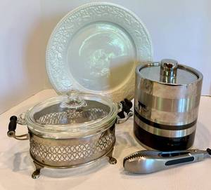 Garland 8837 Serving Set With Covered Dish, Ice Bucket & Tongs