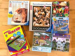 Ravensburger, DOWDLE & Jane Wooster Scott Puzzle Mixed Lot With Roll-Up Mat