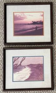 Framed Coastal Landscape Art Pair
