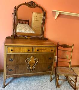 Dresser With Mirror & Rocking Chair