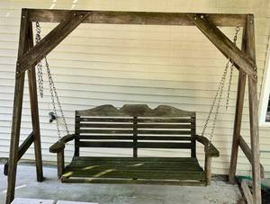 Wooden Porch Swing With Frame
