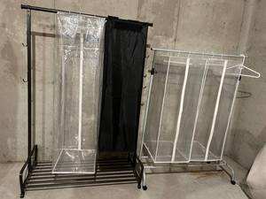 Pair of Garment Racks With Hanging Storage