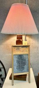 Vintage National Washboard Co. No. 703 Lingerie Washboard & Wooden Lamp Mixed Lot