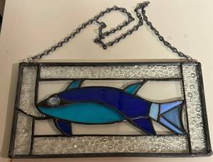 Stained Glass Dolphin Wall Hanging