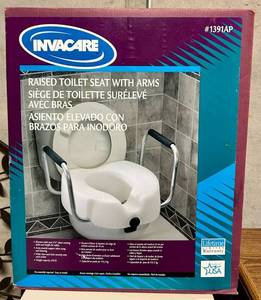 Invacare Raised Toilet Seat With Arms New in Box