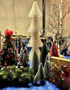 Assorted Holiday Tabletop Trees & Seasonal Decor Mixed Lot