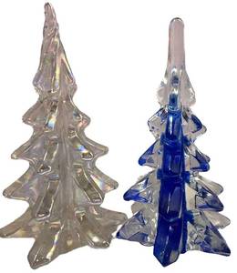 Glass Christmas Tree Decor Set of 2 including Merrill