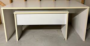 White Desk Table Set (2 Piece)