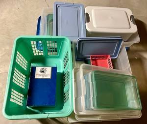 Mixed Plastic Storage Bins & Baskets