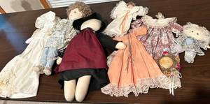 Handmade Cloth Doll Mixed Lot & Accessories