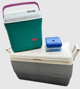 Igloo & Rubbermaid Cooler Mixed Lot With Lifoam Ice Pack