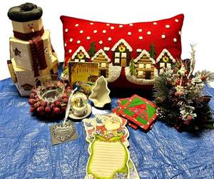 Christmas Holiday Decor Mixed Lot With Waterford Ornament