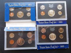 4-Proof Sets 1968, 1969, 1971 & 1972