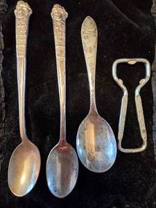 Vintage Silverplate Howdy Doody & Mickey Mouse Spoons, Grain Belt Bottle Opener