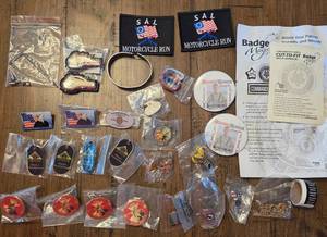 Bundle Of Biker Pins & Patches