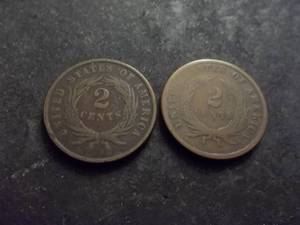 1865 & 1864 2 Cent Pieces