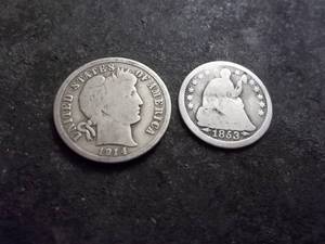 1914 D & 1853 Half Dime